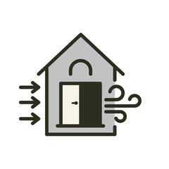 Air flow wave icon. Air direction symbol. Wind flow vector illustration