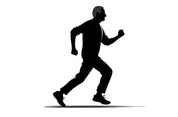 Fototapeta premium ランニング、シルエット、イラスト、老人｜RRunning, silhouette, illustration, old man.