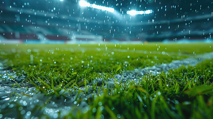 Soccer field grass close-up