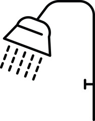 Obraz premium Shower Simple Outline Icon. Suitable for books, stores, shops. Editable stroke in minimalistic outline style. Symbol for design
