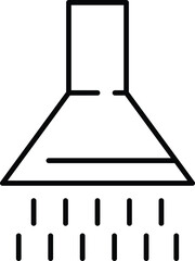 Shower Simple Outline Sign for Adverts. Suitable for books, stores, shops. Editable stroke in minimalistic outline style. Symbol for design