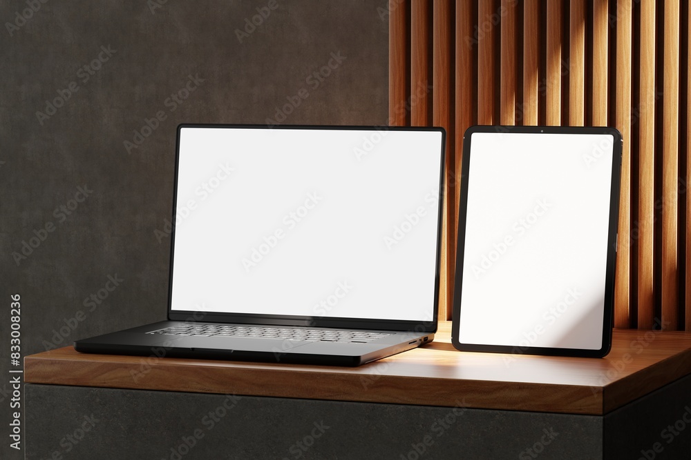 Canvas Prints responsive web design and website mockup, devices mock up, smartphone desktop tablet laptop template