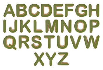 3D Font Letters Uppercase A-Z Set Alphabet