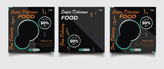 Special delicious food social media banner post template