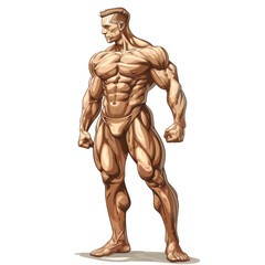 illustration art of bodybuilder