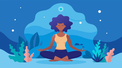 Enhance your strength and flexibility in an immersive virtual underwater setting.. Vector illustration
