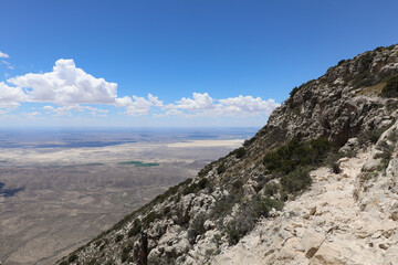 View from Guadalupe Peak Trail at Guadalupe Mountains National Park, Texas
