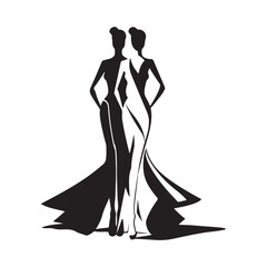 Fashion show and female model symbol logo Vector Image