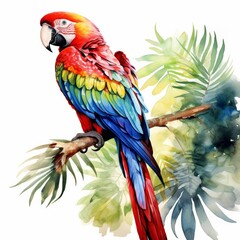 Fototapeta premium A watercolor of a parrot