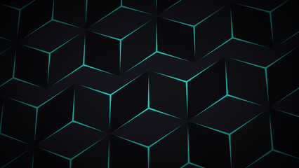 Triangle polygon technology background pattern. Isometric gradient glowing simple grid for computer blockchain data analysis backdrop. Geometric triangle shapes mosaic-like technological science bg.