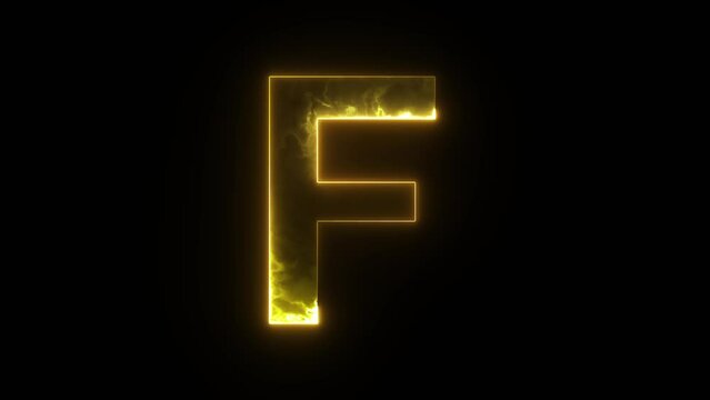 Letter F Neon Animation on Black Background