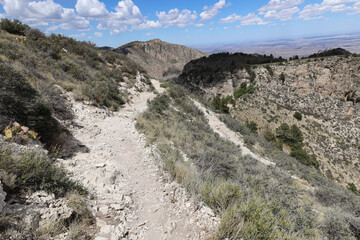 View from Guadalupe Peak Trail at Guadalupe Mountains National Park, Texas