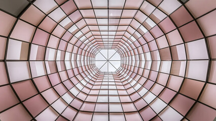 Naklejka premium abstract pink glass perspective background, architectural lines