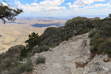 View from Guadalupe Peak Trail at Guadalupe Mountains National Park, Texas