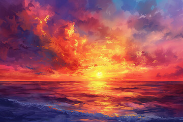 Obraz premium sunset over the sea
