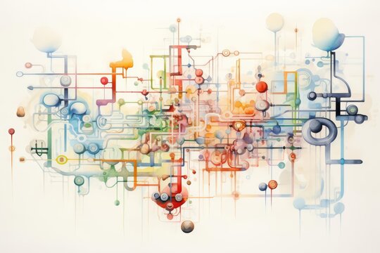 A watercolor of an algorithm