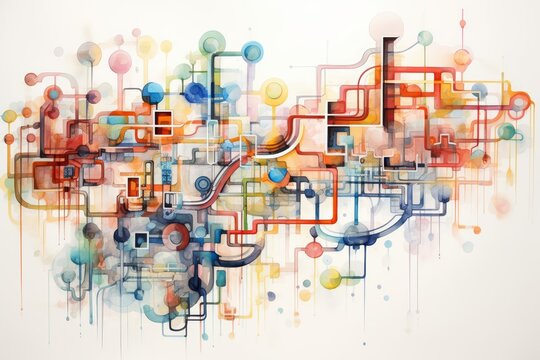 A watercolor of an algorithm