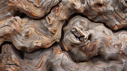 Dry Teak Wood Roots Surface Characteristics