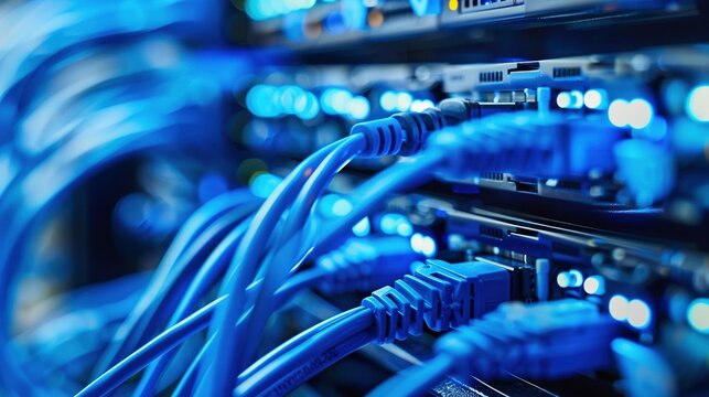 Detailed Connection of Blue Cable to Network Switch