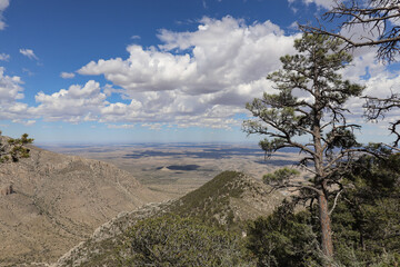 View from Guadalupe Peak Trail at Guadalupe Mountains National Park, Texas