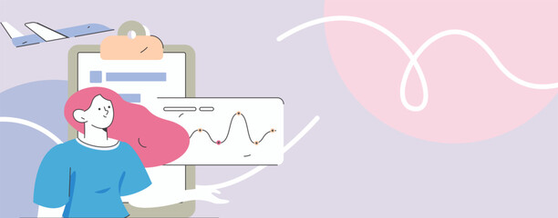 Flat vector illustration of business people operating work scene
