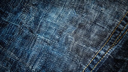 Close Up of Blue Denim Fabric Texture Pattern Background