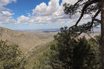 View from Guadalupe Peak Trail at Guadalupe Mountains National Park, Texas
