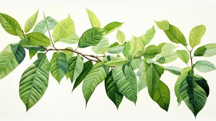 Fototapeta premium A watercolor of Swietenia leaves