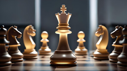 chess pieces on the board