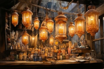 Lanterns and candles - Generative AI