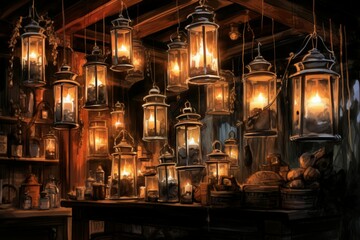Lanterns and candles - Generative AI