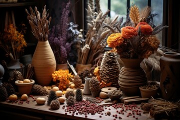 Fototapeta premium Autumn crafts - Generative AI