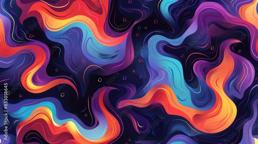 Poster abstract background with vibrant wave seamless pattern