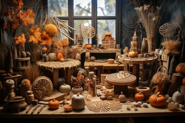 Fototapeta premium Autumn crafts - Generative AI