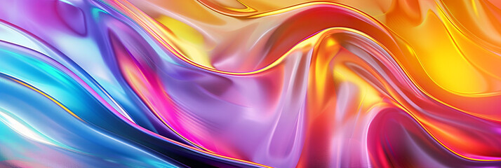 Obraz premium colorful abstract background with multicolored liquid waves, generative AI