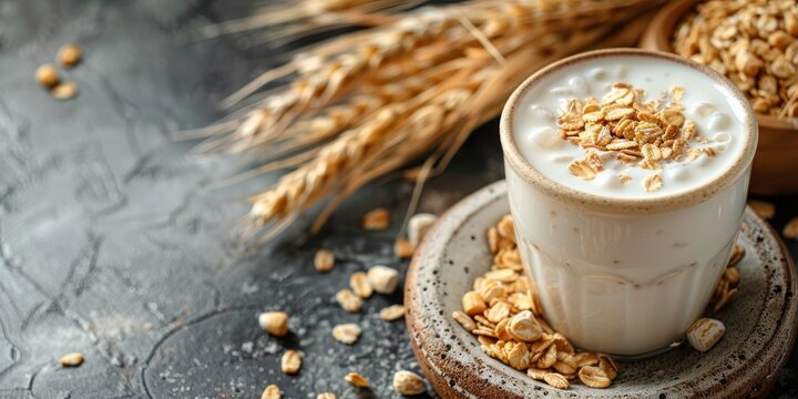 Cup of Wholegrain Latte with Wheat and Oats