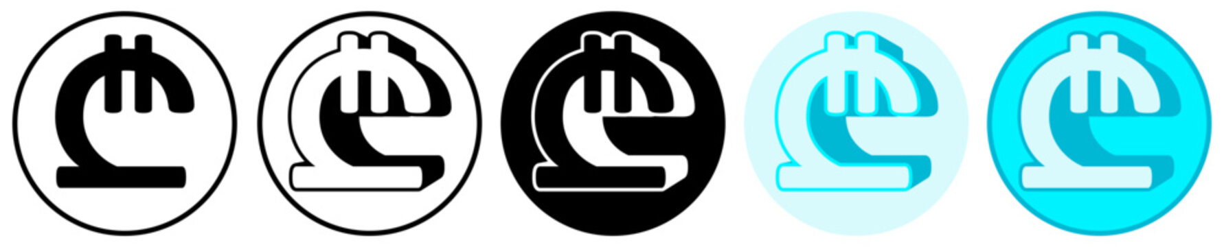 Set trendy Lari Symbol icon. Georgian currency pictogram vector illustration