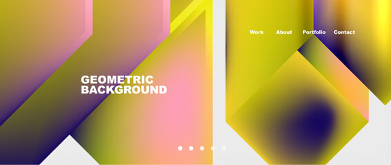 Minimal geometric web site page template design. Vector Illustration For Wallpaper, Banner, Background, Card, Book Illustration, landing page