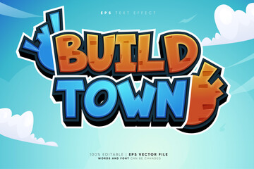 Build Town Game 3D Text Effect