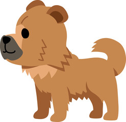 Cartoon character side view chow chow dog for design.