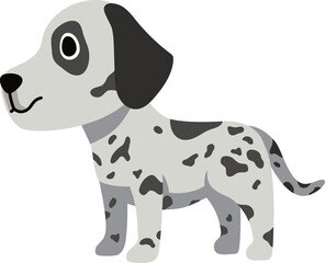 Cartoon character side view dalmatian dog for design.