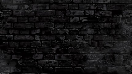 Black brick wall texture, black background, industrial background