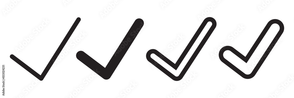 Aufkleber checkmark and x mark icon. check and uncheck icon vector. 11:11