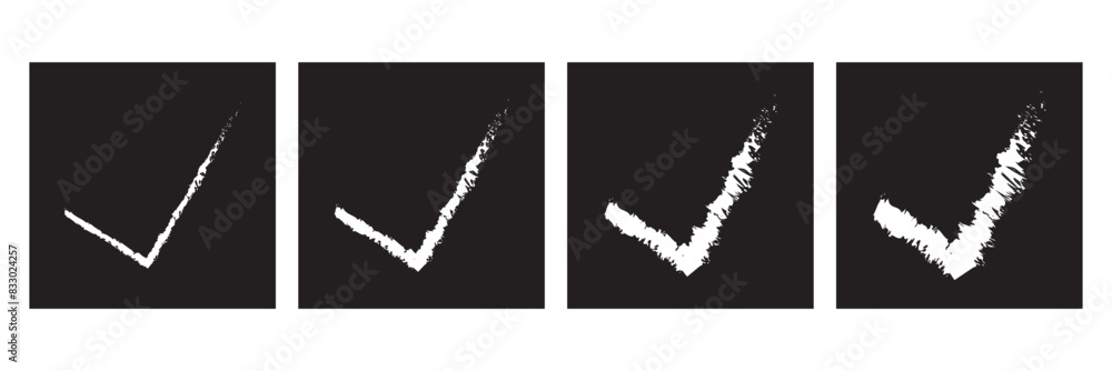 Poster checkmark and x mark icon. check and uncheck icon vector. 11:11