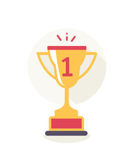 winner #1 trophy number one winner's golden shine winner's circle brand new award sweepstakes winning simple small celebration red one blank name plate trophy resizable vector generative ai 