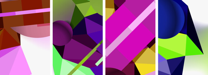 Minimal geometry. Circle, line and square design. Trendy techno business template for wallpaper, banner, background or landing