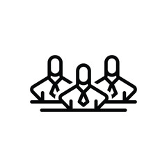 Black line icon for  employee 