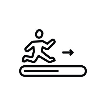 Black line icon for progress 