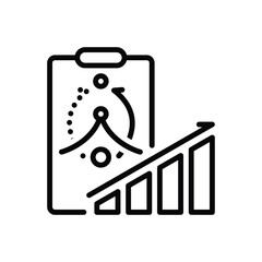 Black line icon for strategy 