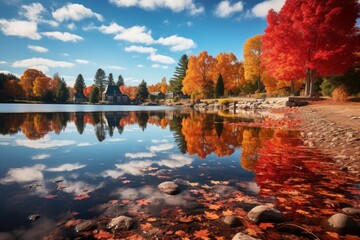 Obraz premium Reflections - Generative AI